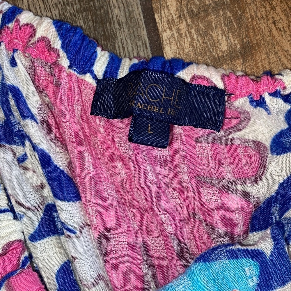 Rachel Roy Floral Off Shoulder Dress with Pink and Blue - Picture 4 of 11